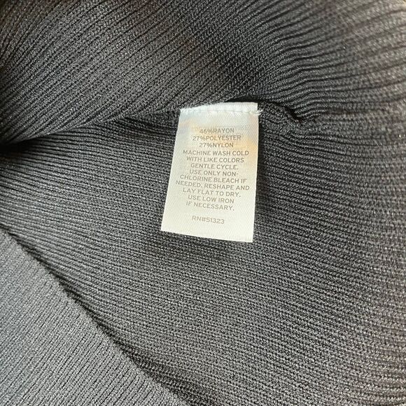 Halogen Shoulder Cutout Mock Neck Rib Sweater NWT Large Black - Picture 7 of 8